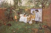 William Merrit Chase The Open air Breakfast oil